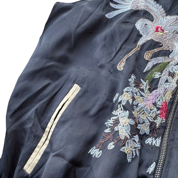 Sukajan Jabiru Bird Souvenir Japan Tourist Bomber Jacket Nature Asian Vintage - Picture 5 of 14